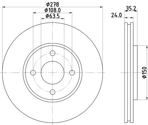 HELLA PAGID Jarrulevy 8DD 355 110-981